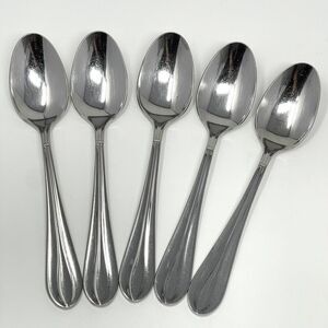 Retroneu Villa Stainless Place Soup Dinner Spoons 7.5” Set Of 5 Discontinued